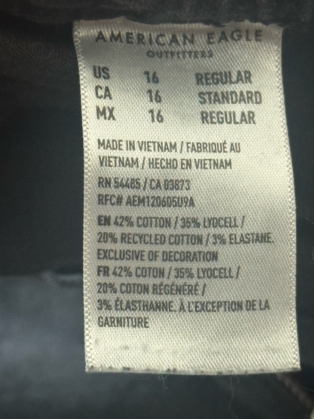 American Eagle Soft Stretch Cargo Pants 16 Black Utility Relaxed Streetwear 5031 - Picture 5 of 9